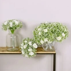 Artificial Rose And Gypsophila Bouquet -Dunelm Store 30726476 alt03