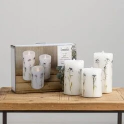 Set Of 3 Lavender Inclusion LED Candles -Dunelm Store 30734431 alt01