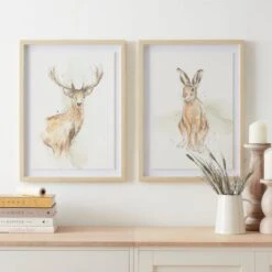 Set Of 2 Woodland Animals Framed Print