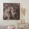 Horses Abstract Framed Canvas
