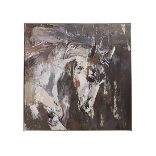 Horses Abstract Framed Canvas 3 Horses Abstract Framed Canvas - Image 3