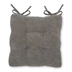 Corduroy Grey Box Style Seat Pad