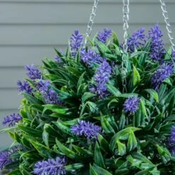 Artificial Topiary Ball Purple Flower 25cm -Dunelm Store 30796520 alt01
