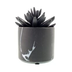 Artificial Succulent In Black Marble Plant Pot -Dunelm Store 30796700 alt03