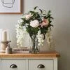 Artificial Peony And Wisteria In Vase