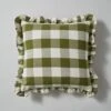 Frilled Check Cushion Olive -Dunelm Store 30864063 alt01
