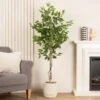 Artificial Ficus Tree In Cream Ribbed Cement Plant Pot 4 Artificial Ficus Tree In Cream Ribbed Cement Plant Pot -Dunelm Store 30864289