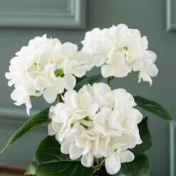 Artificial White Hydrangea In Grey Cement Plant Pot -Dunelm Store 30869579 alt01
