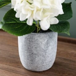 Artificial White Hydrangea In Grey Cement Plant Pot -Dunelm Store 30869579 alt03