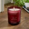 Sugared Raspberry Glass Candle