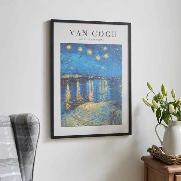 Night At The Rhone By Van Gogh Framed Print 1 Night At The Rhone By Van Gogh Framed Print