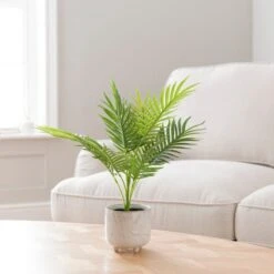 Artificial Palm Plant In White Palm Ceramic Plant Pot -Dunelm Store 30894988 alt03