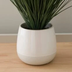 Artificial Grass In Textured White Ceramic Plant Pot 8 Artificial Grass In Textured White Ceramic Plant Pot -Dunelm Store 30894989 alt03
