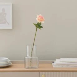 Artificial Pink Rose Stem