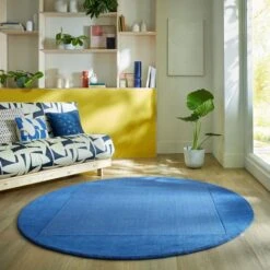 Boston Wool Border Round Rug -Dunelm Store 30897791