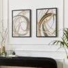 Set Of 2 Abstract Curve Framed Prints -Dunelm Store 30898628