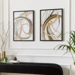 Set Of 2 Abstract Curve Framed Prints