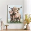Highland Cow And Baby Canvas -Dunelm Store 30898766