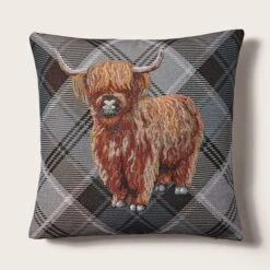 Highland Cow Tapestry Square Cushion -Dunelm Store 30902196 alt01
