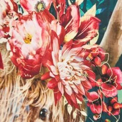 Floral Highland Cow Framed Canvas -Dunelm Store 30920544 alt01