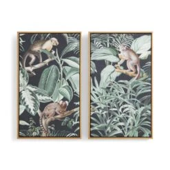 Set Of 2 Monkey Framed Canvases -Dunelm Store 30920562 alt02