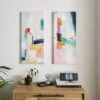Set Of 2 Bright Abstract Canvases -Dunelm Store 30922553