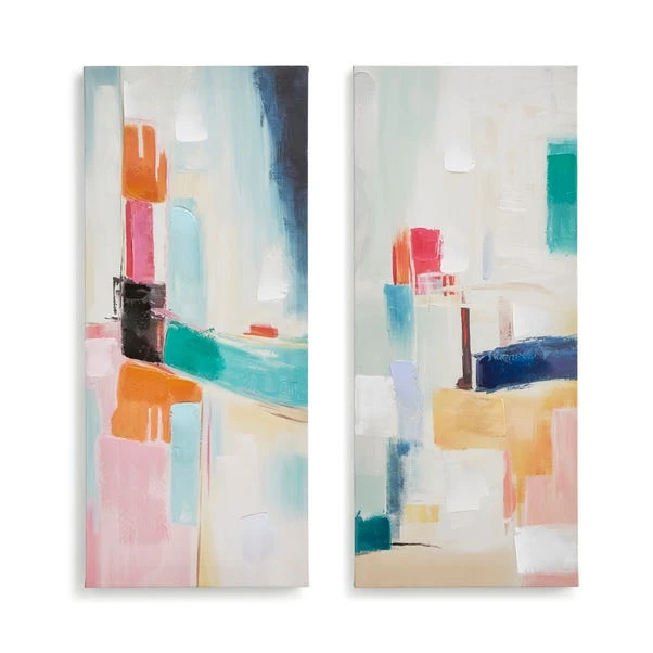 Set Of 2 Bright Abstract Canvases 3 Set Of 2 Bright Abstract Canvases - Image 3