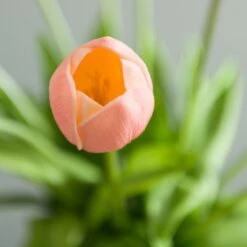 Artificial Tulip Arrangement In Textured Ceramic Vase -Dunelm Store 30923367 alt01