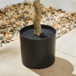 Artificial Rose Tree In Black Plant Pot -Dunelm Store 30925736 alt02