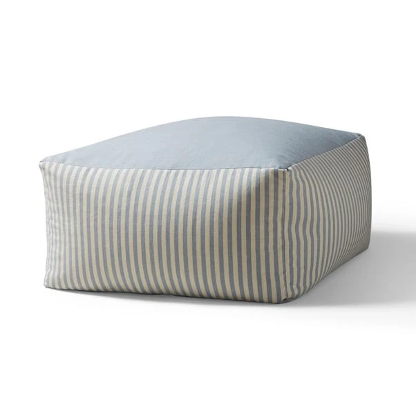 Linford Stripe Large Cotton Cube Pouffe 3 Linford Stripe Large Cotton Cube Pouffe - Image 3