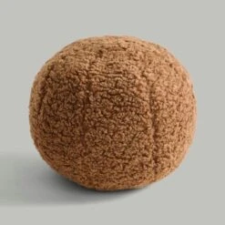 Luxe Boucle Caramel Ball Cushion -Dunelm Store 30928151 alt02