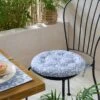 Light Blue Ikat Round Seat Pad -Dunelm Store 30931859