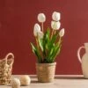 Artificial Tulip Spray In Cement Plant Pot 14 Artificial Tulip Spray In Cement Plant Pot -Dunelm Store 30958133