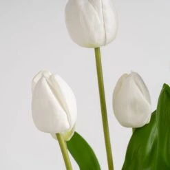 Artificial Tulip Spray In Cement Plant Pot -Dunelm Store 30958133 alt02